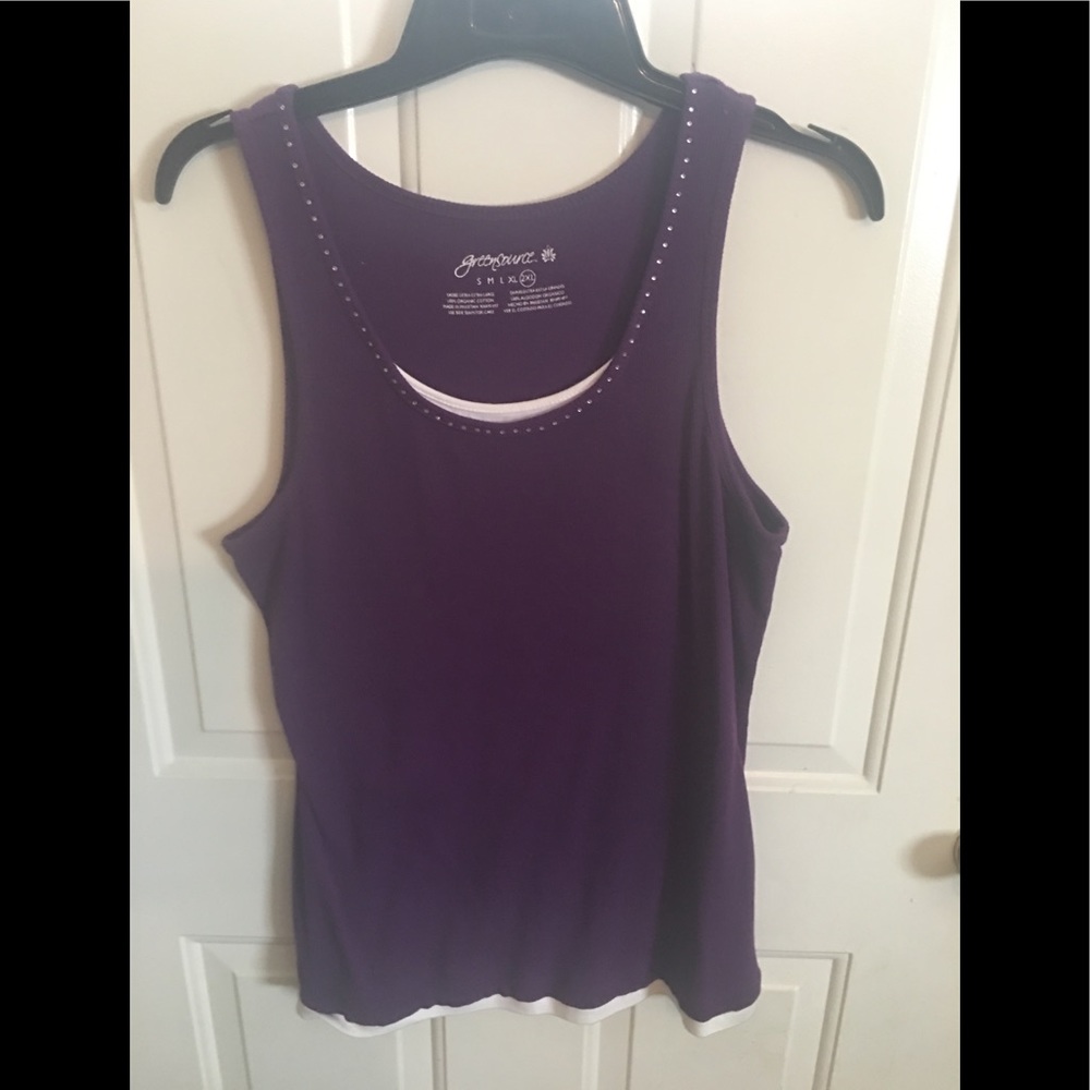 Ribbed knit two tone tank